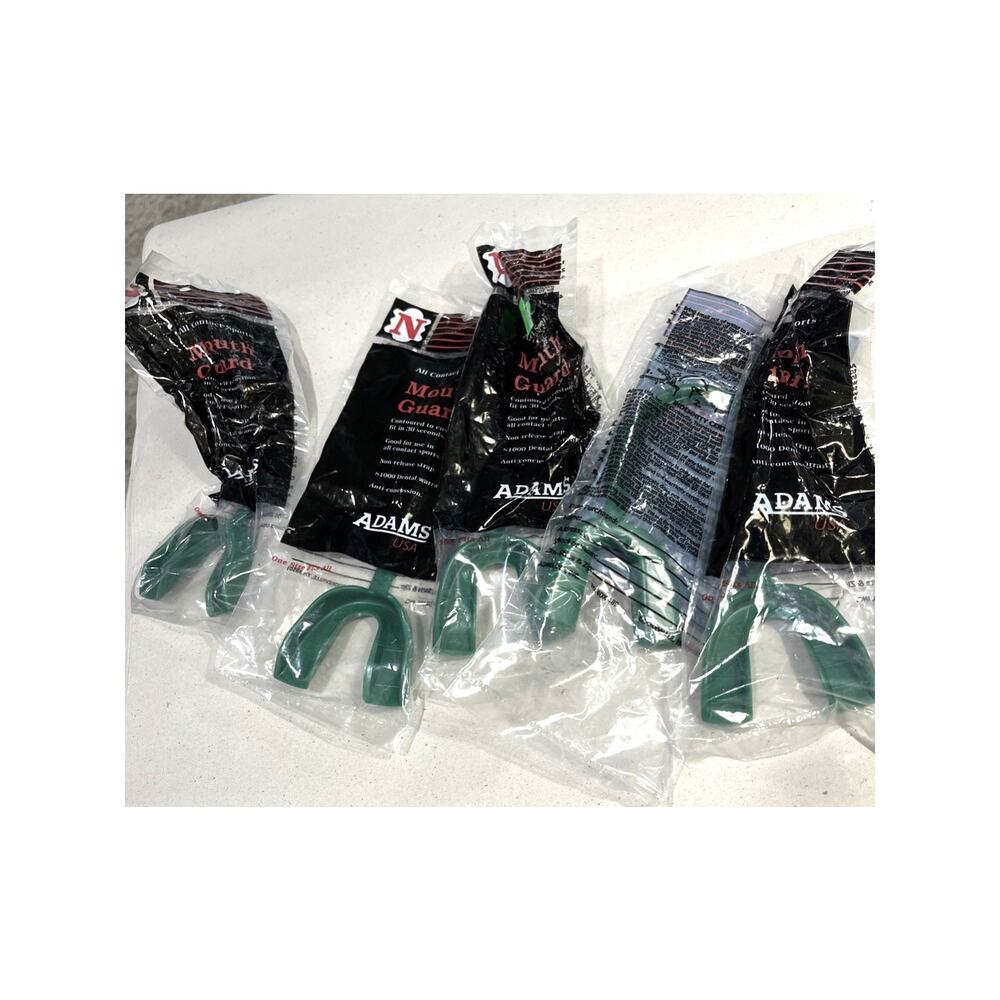 Mouth Guard Sports Football Hockey Contact Sports Lot Of 5 ADAMS W Strap🟢